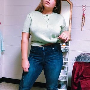 Vintage knit shirt with tie